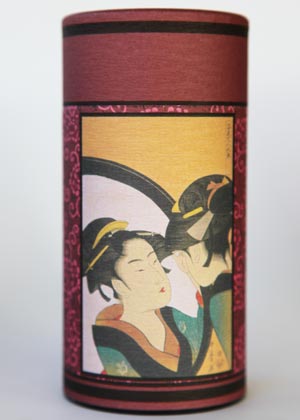 Boîte à Thé Japonaise en Papier Washi - La courtisane au miroir